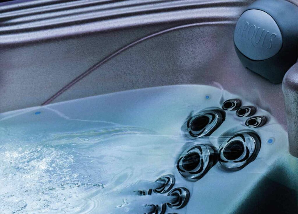a close up of a marquis hot tub